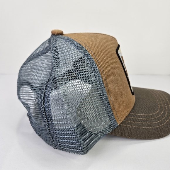 Taz Devil Logo Cartoon Gold Star Snapback Brown Front Gray Mesh Hat / Cap - Picture 5 of 9